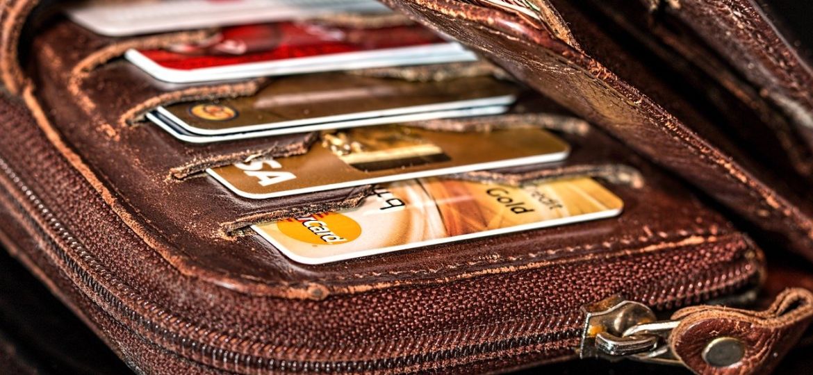 Wallet of credit cards